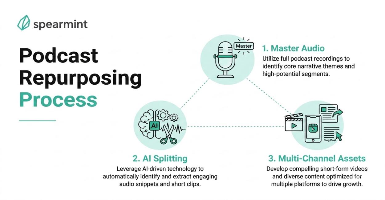 Podcast Repurposing. Turn One Episode Into 30 Days of Content